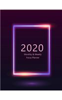 2020 Monthly & Weekly Focus Planner: Large. Monthly overview and Weekly layout with focus, tasks, to-dos and notes sections. Accomplish your goals. Monday start week. 8.5"x 11.0" (Lette