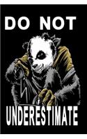 Notizbuch Do not underestimate: Krasses hardcore Panda Notizbuch modernes und auffälliges Notizbuch kariert 120 karierte Seiten Din A5 perfekt als Notizheft, Tagebuch und Journal G