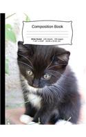 Cat Composition Notebook, Wide Ruled: Composition Notebook, Lined Student Writing Journal, Exercise Book, 200 Pages, 7.44 X 9.69