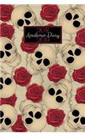 2018 - 2019 Academic Diary: Mid Year Diary Journal Planner Aug 18 - Jul 19 A5 Horizontal Layout Weekly Organiser Gothic Skulls and Roses Tattoo Cover