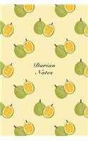 Durian Notes: "x9" Notebook Watercolor Texture Design Fruit Pattern Cover. 108 Blank Lined Pages Matte Softcover Note Book Journal