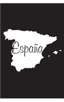 Espana - Black 101 - Lined Notebook with Margins - 6x9: 101 Pages, Medium Ruled, 6 X 9 Journal, Soft Cover