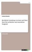 Rechtliche Gestaltung von Asset und Share Deal. Ein rechtlicher und steuerlicher Vergleich