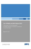 List of MAK and BAT Values 2012