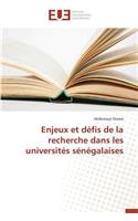 Enjeux Et Défis de la Recherche Dans Les Universités Sénégalaises