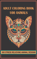 Adult Coloring Book 100 Animals