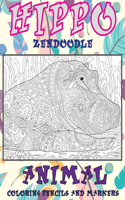Zendoodle Coloring Pencils and Markers - Animal - Hippo