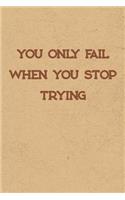 You Only Fail When You Stop Trying