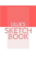 Lillie's Sketchbook: Personalized red sketchbook with name: 120 Pages