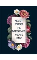 Never Forget The Difference You've Made