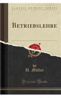 Betriebslehre (Classic Reprint)