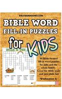 Bible Word Fill-in Puzzles for Kids Vol.1
