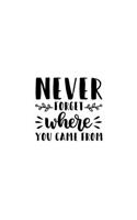 Never Forget Where You Came From: Lined Blank Notebook Journal With Funny Sassy Sayings, Great Gifts For Coworkers, Employees, Women, And Family