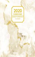 2020 Planner Weekly & Monthly: Daily Planner Diary With Calendars 2020 2021, To-do Lists, Inspirational Quotes, Cute Cream and Gold Marble Cover