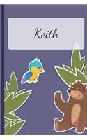 Keith: Personalized Notebooks - Sketchbook for Kids with Name Tag - Drawing for Beginners with 110 Dot Grid Pages - 6x9 / A5 size Name Notebook - Perfect a
