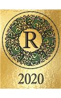 Weekly Planner Initial Monogram "R" January 2020 - December 2020