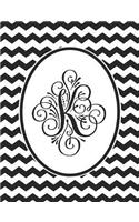 Monogram K 2018-2019 Coloring Academic Planner: Coloring Book Monthly and Weekly Black Chevron Student Calendar Planner 13 Months
