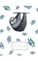 Happy Sloth Composition Notebook: 7.44"x 9.69" matte college ruled composition exercise book/journal/diary/office notebook, 200 pages/100 sheets