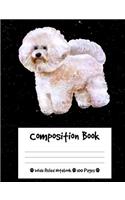 Composition Book: Bichon Frise Dog Composition Notebook Wide Ruled (7.44 x 9.69 in), I Love Dogs