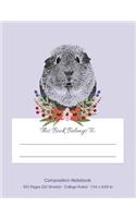 Composition Notebook: Purple Cute Guinea Pig College Ruled Notebook Creative Writing Journal