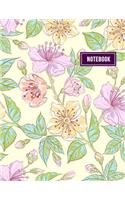 Notebook: Lined Notebook, Large (8.5 x 11 inches), 110 Pages - Seamless Floral Cover