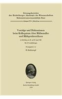 Vorträge Und Diskussionen Beim Kolloquium Über Bildwandler Und Bildspeicherröhren in Heidelberg Am 28. Und 29. April 1958