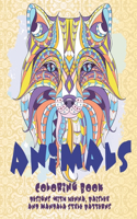 Animals - Coloring Book - Designs with Henna, Paisley and Mandala Style Patterns