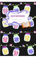 Math Notebook: A 6x9 Inch Matte Softcover Paperback Notebook Journal With 120 Blank Lined Pages - Cursive Paper- Hearts, Hanging Jars, Butterflies