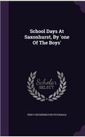 School Days At Saxonhurst, By 'one Of The Boys': (English)