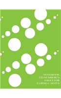 Notebook 120 numbered pages for Cornell Notes: Notebook for Cornell notes with lime green cover - 8.5"x11" ideal for studying, includes guide to effective studying and learning