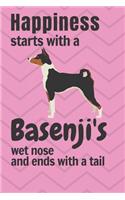 Happiness starts with a Basenji's wet nose and ends with a tail