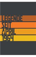 Legende seit April 1964: ein Geschenk für legendäre Menschen,120-zeiliges Notizbuchjournal (15x23cm), German Edition.