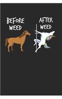 Unicorn Marijuana Notebook - Weed Smoker Journal Planner