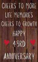 Cheers To More Life Memories Cheers To Growth Happy 43rd Anniversary