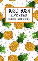 Five Year Planner & Calendar: Large Long-Term 60 Monthly Agenda Organizer Pineapples