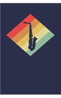 Saxophonist Notebook: Retro Vintage 80s Saxophone 6 x 9 Lined Ruled Journal Gift for Saxophonists And Saxophone Players (108 Pages)