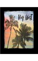 Key West: Florida Christmas Notebook With Lined Wide Ruled Paper For Taking Notes. Stylish Tropical Travel Journal Diary 7.5 x 9.25 Inch Soft Cover. For Home,