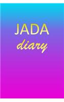 Jada: Journal Diary - Personalized First Name Personal Writing - Letter J Blue Purple Pink Gold Effect Cover - Daily Diaries for Journalists & Writers - J