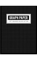 Graph Paper 1/8" Squares Paper: Black Lines Law Ruled Letter, Writing Paper Notebook, Letter-sized lined paper is college ruled and oriented, Black lines is law ruled, Size 8.5 x 1