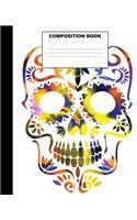 Sugar Skull Composition Book: Sugar Skull Composition Notebook. 132 Pages Wide Ruled 7.5x9.25". Sugar Skull Notebook