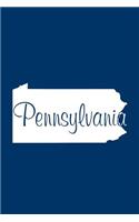 Pennsylvania - Navy Blue Lined Notebook with Margins: 101 Pages, Medium Ruled, 6 x 9 Journal, Soft Cover