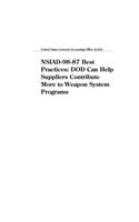 Nsiad9887 Best Practices: Dod Can Help Suppliers Contribute More to Weapon System Programs