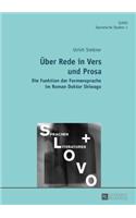 Ueber Rede in Vers und Prosa