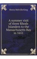 A Summer Visit of Three Rhode Islanders to the Massachusetts Bay in 1651