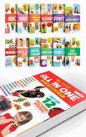 Toddlers learning library box set (Red Edition) : Learning board book for kids, My First All in One Picture Library Box, Library Box set of 12 Books For Children