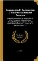 Suppression Et Réclamation D'état D'enfant Naturel Reconnu