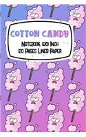 Cotton Candy Notebook 6x9 Inch 120 Pages Lined Paper