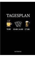 Tagesplan Notebook: Liniertes Notizbuch - Kaffee Pokern Bier trinken Pokerspieler Poker Kartenspiel Hobby Geschenk