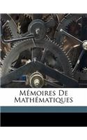 Mémoires de mathématiques