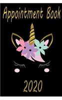 Unicorn Appointment Book 2020: daily Calendar 2020 Size 6x9inch daily weekly monthly 366 pages Rainbow notebook